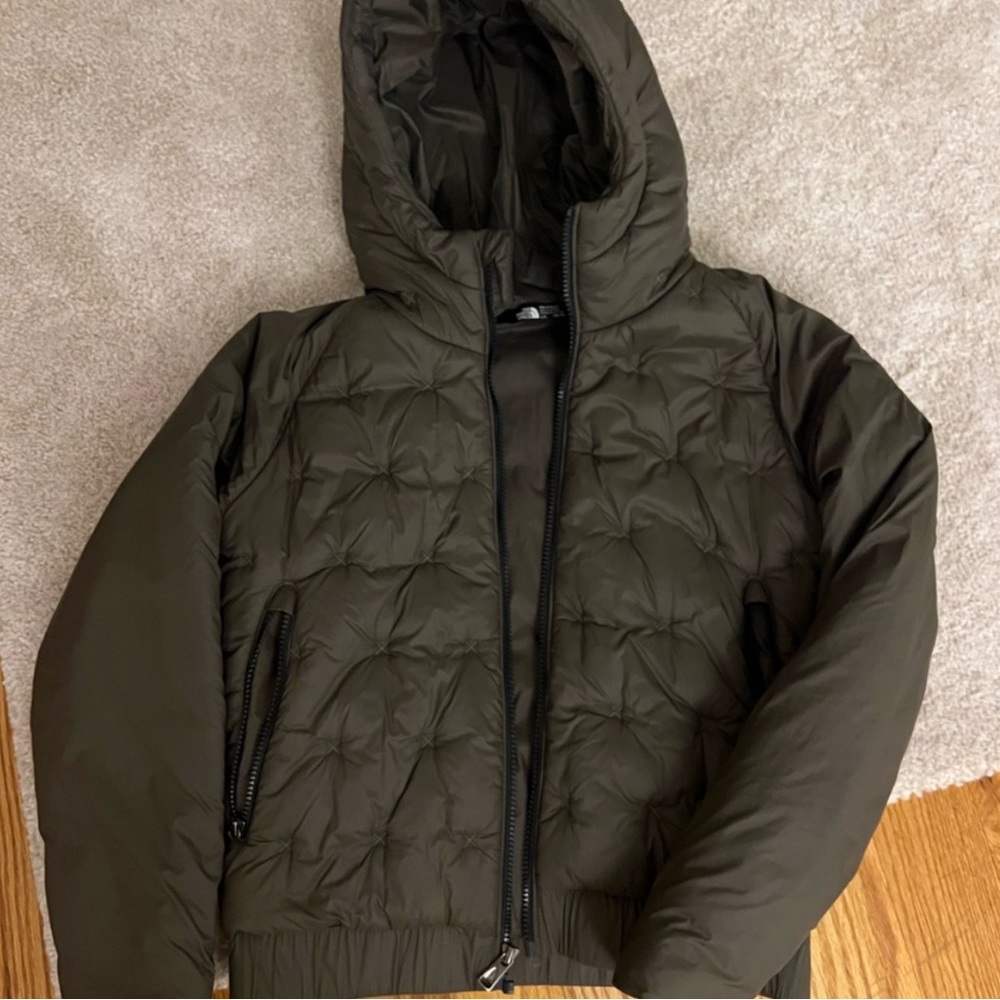 North face jacket olive green